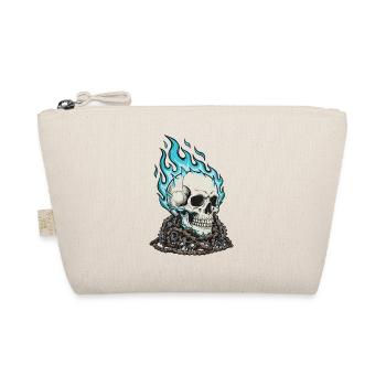 Motorcycle Biker V-Twin Motor Skull Skull Rocker - Organic Pouch - nature - Front