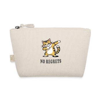 No Regrets Funny Cat Humor Design - Organic Pouch - nature - Front