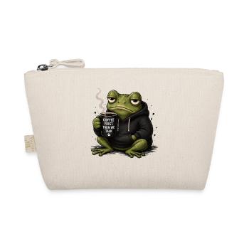 Coffee frog in hoodie - Organic Pouch - nature - Front