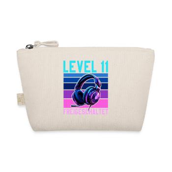 11. Geburtstag Junge Mädchen Gamer Level 11 - Bio-Täschchen - Natur - Vorne