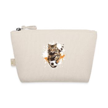 Katze Fussball Team - Bio-Täschchen - Natur - Vorne
