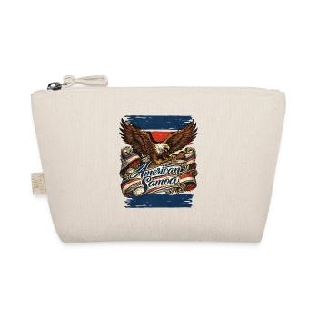 Eagle over flag ribbon American Samoa - Organic Pouch - nature - Front