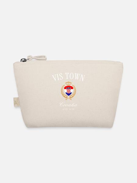 Vis Croatia Coat of Arms Crown – Travel Souvenir - Organic Pouch - nature - Front