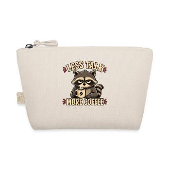 Less Talk More Coffee Raccoon Funny Shirt - Organic Pouch - nature - Front