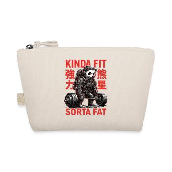 Kinda Fit Sorta Fat Panda Gewichtheben - Bio-Täschchen - Natur - Vorne
