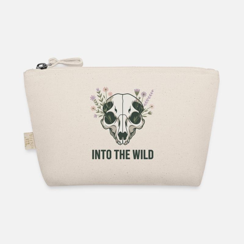 Wildnis T-Shirt mit Blumen Schädel Bio-Täschchen