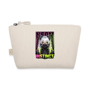 Neon Instinct Cyberpunk Cat Girl Style - Organic Pouch - nature - Front