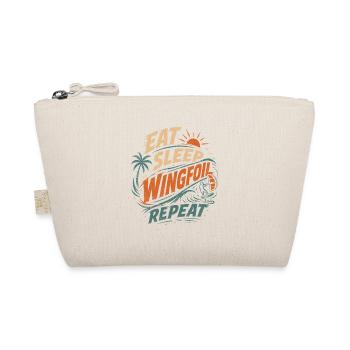 Eat Sleep Wingfoil Repeat Surf Design - Organic Pouch - nature - Front