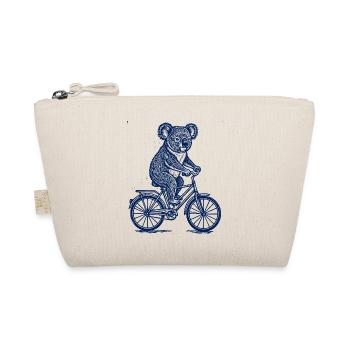 Koala auf Fahrrad Vintage Tier Illustration - Bio-Täschchen - Natur - Vorne
