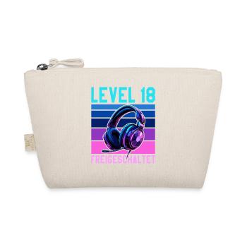 18. Geburtstag Junge Mädchen Gamer Level 18 - Bio-Täschchen - Natur - Vorne