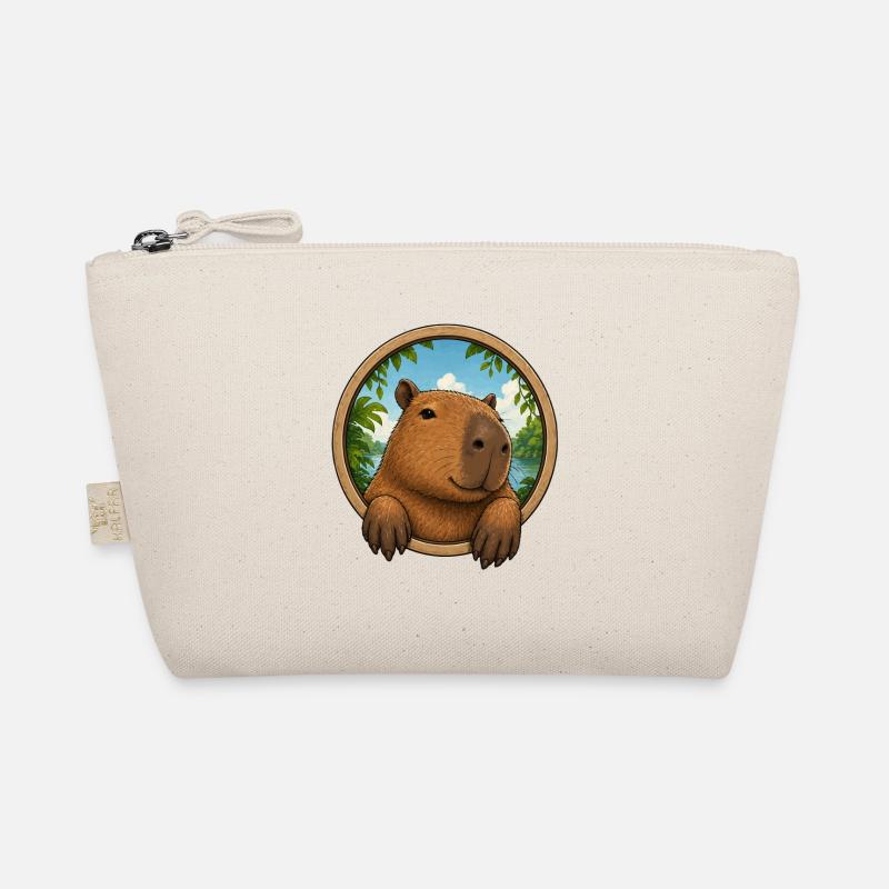 Kuscheliger Capybara im Rahmen Bio-Täschchen