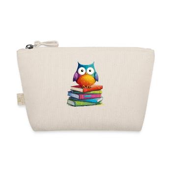 Stack of books owl - Organic Pouch - nature - Front