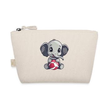 Little elephant with ball - Organic Pouch - nature - Front