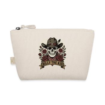 Billy the Kid Cowboy Skull Roses 1881 - Organic Pouch - nature - Front