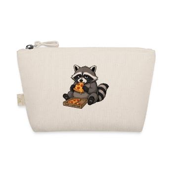 Raccoon nibbles pizza - Organic Pouch - nature - Front