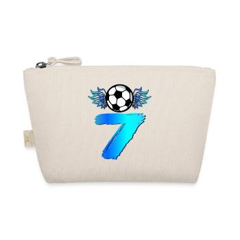 7. Geburtstag Sieben Fußball - Bio-Täschchen - Natur - Vorne