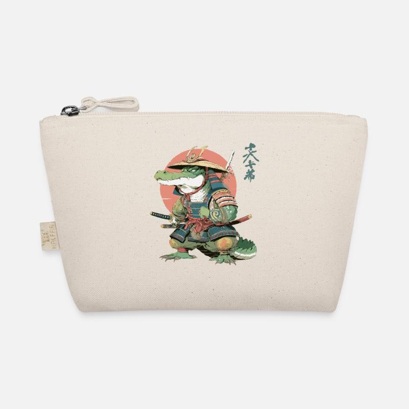 Samurai-Alligator in Sonnenuntergangsrüstung Bio-Täschchen
