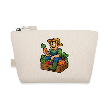 Farmer and harvest of the cheerful vegetable garden - Organic Pouch - nature - Front