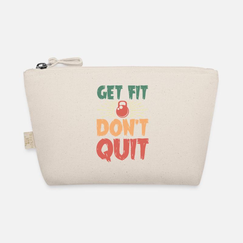Get Fit Don't Quit Kettlebell Motif Organic Pouch