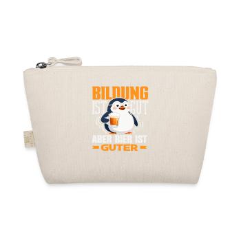 Bildung ist gut Bier ist guter Pinguin - Bio-Täschchen - Natur - Vorne