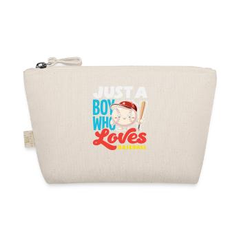 Just a Boy Who Loves Baseball Child - Organic Pouch - nature - Front