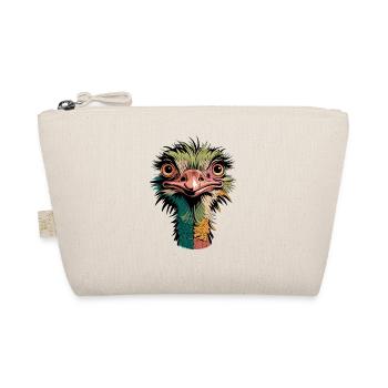 Colorful Funny Ostrich Head Comic Bird - Organic Pouch - nature - Front
