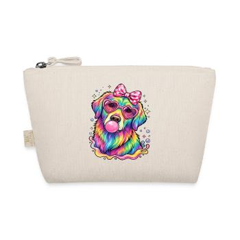 Rainbow Cute Golden Dog Blowing Bubble Gum - Organic Pouch - nature - Front