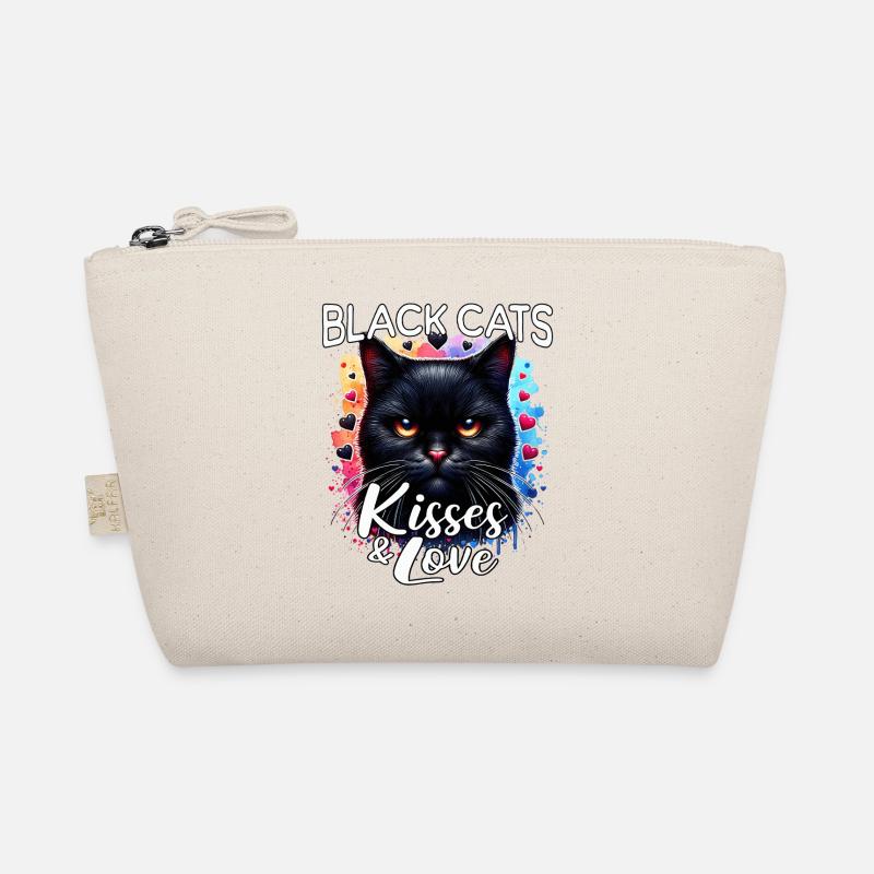 Schwarze Katze Liebe Bio-Täschchen