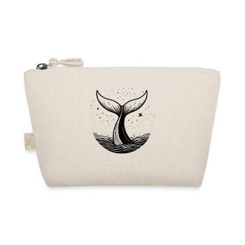 Whale Silhouette Minimal Ocean Design - Organic Pouch - nature - Front