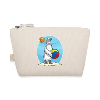 Pinguin Strand Wasserball Sommer - Bio-Täschchen - Natur - Vorne