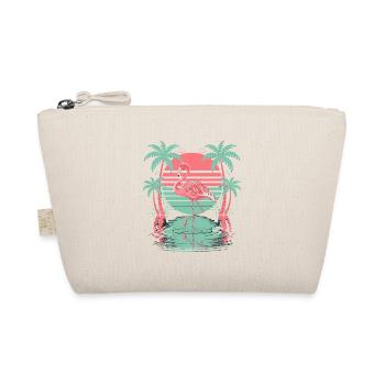 Tropical flamingo palm trees water sunset - Organic Pouch - nature - Front