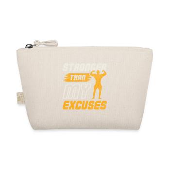 Stronger Than My Excuses Bodybuilding Fitness Art - Organic Pouch - nature - Front