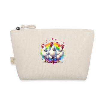 Leghorn Hühner Geschenk - Bio-Täschchen - Natur - Vorne