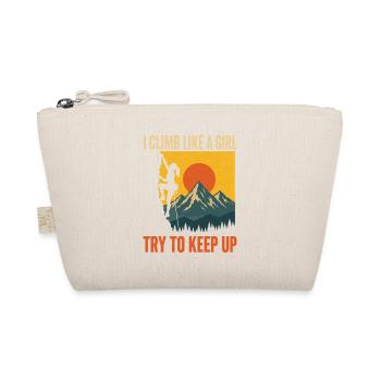 I Climb Like A Girl Kletterin Berge Shirt - Bio-Täschchen - Natur - Vorne