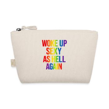 Rainbow Text Woke Up Sexy - Organic Pouch - nature - Front