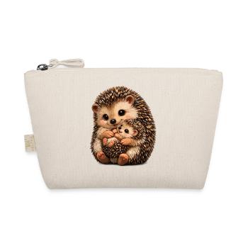 Illustration de câlins entre mère et bébé hérisson - Trousse biologique - nature - Devant