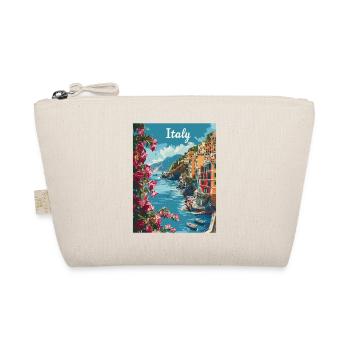 Italian Coastal Landscape with Flowers and - Organic Pouch - nature - Front
