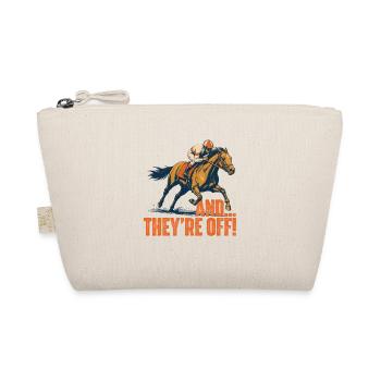 And They're Off Funny Horse Racing Derby - Organic Pouch - nature - Front