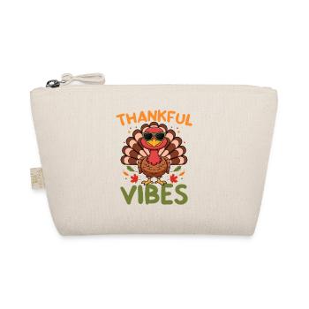 Thankful Vibes Cool Turkey Thanksgiving Design - Bio-Täschchen - Natur - Vorne