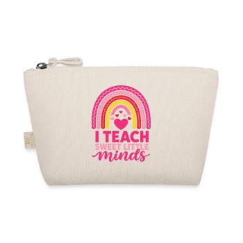 I Teach Sweet Little Minds Lehrer Shirt - Bio-Täschchen - Natur - Vorne