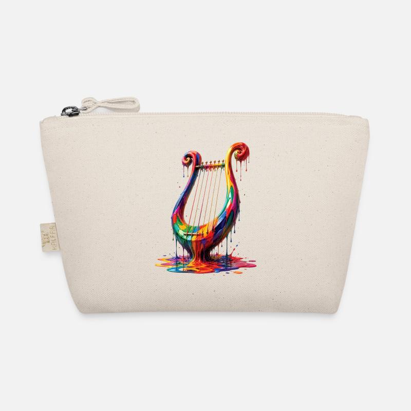 Lyre with dripping paint Organic Pouch