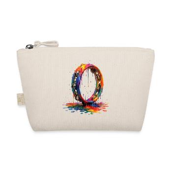 Tambourine with dripping paint - Organic Pouch - nature - Front