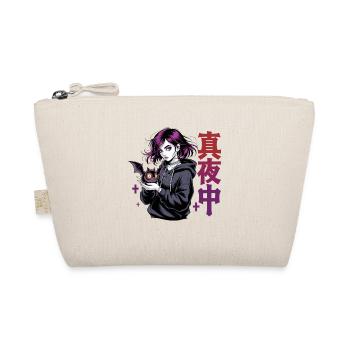  真夜中 Goth Anime Girl Mitternacht Fledermaus Gothic - Bio-Täschchen - Natur - Vorne