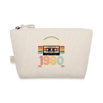 46th Birthday Gift Man Cassette Best of 1980 - Organic Pouch - nature - Front