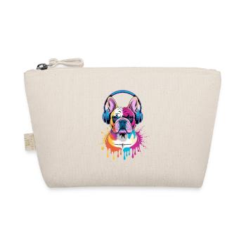 Bouledogue français Frenchie avec des écouteurs - Trousse biologique - nature - Devant
