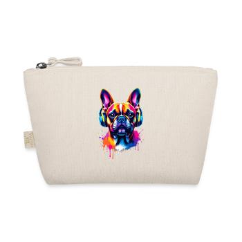 Bouledogue français Frenchie avec des écouteurs - Trousse biologique - nature - Devant