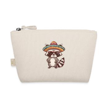 Raccoon Funny Sombrero - Organic Pouch - nature - Front
