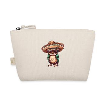 Owl Funny Sombrero - Organic Pouch - nature - Front