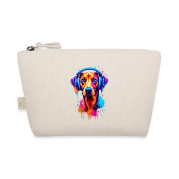 Magyar Viszla with headphones - Organic Pouch - nature - Front