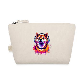 Shiba Inu mit Kopfhörer - Bio-Täschchen - Natur - Vorne